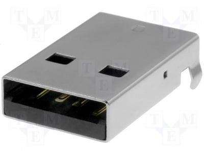 Жак USB A USBA-LP/SMD Конектор: USB A; щепсел; ъглови; Контакти: фосфорен бронз; SMD